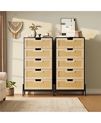 gaomon Fluted 6 Drawer Dresser for Bedroom