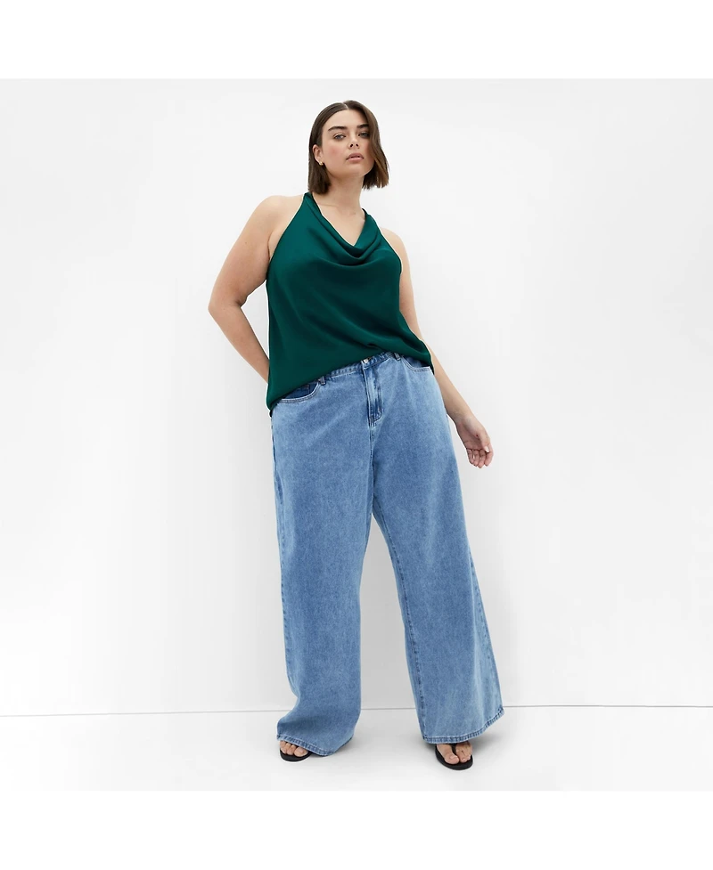 City Chic Plus Chloe Cowl Neck Top