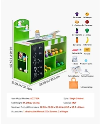 Hongge Wooden Grocery Store Playset for Kids with Accessories and Pretend Shopping Features