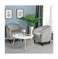 Yaheetech Velvet Club Chair Accent Arm Chair for Living room