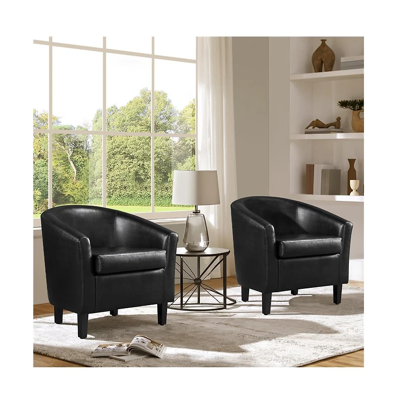 Yaheetech Faux Leather Accent Chair