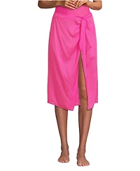 Lands' End Women's Twist Front Knee Length Swim Cover-up Skirt