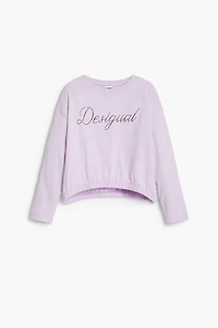 Desigual Girls's Plain T-shirt with strass logo