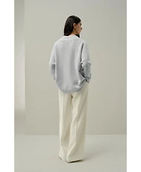Lilysilk Women's Boucle Knit Silk-Cashmere Wrap Cardigan