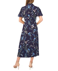 CeCe Women's Button-Front Midi Shirt Dress