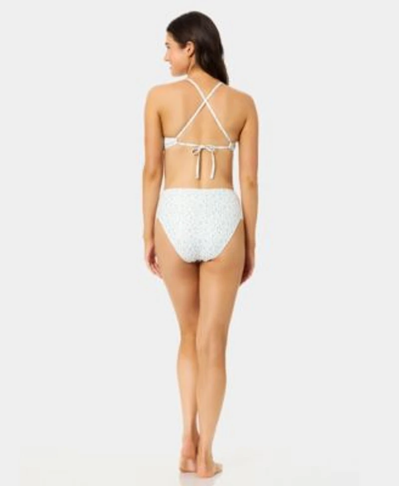 California Waves Womens Ditsy Wide Rib Swim Bralette Bottoms