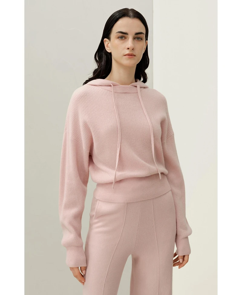 Lilysilk Women's 100% Cashmere Detachable Hoodie