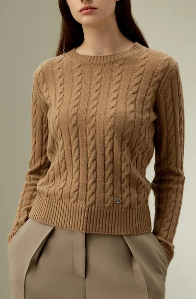 Lilysilk Women's Classic Cable Knit Sweater with Ribbed Edges