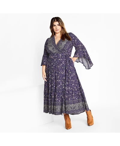 City Chic Plus Belle Wrap Maxi Dress