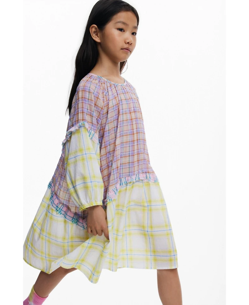 Desigual Girls Girls's Checkered dress with ruffle