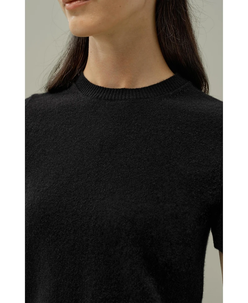 Lilysilk Women's Cashmere Fitted Short Sleeve Top