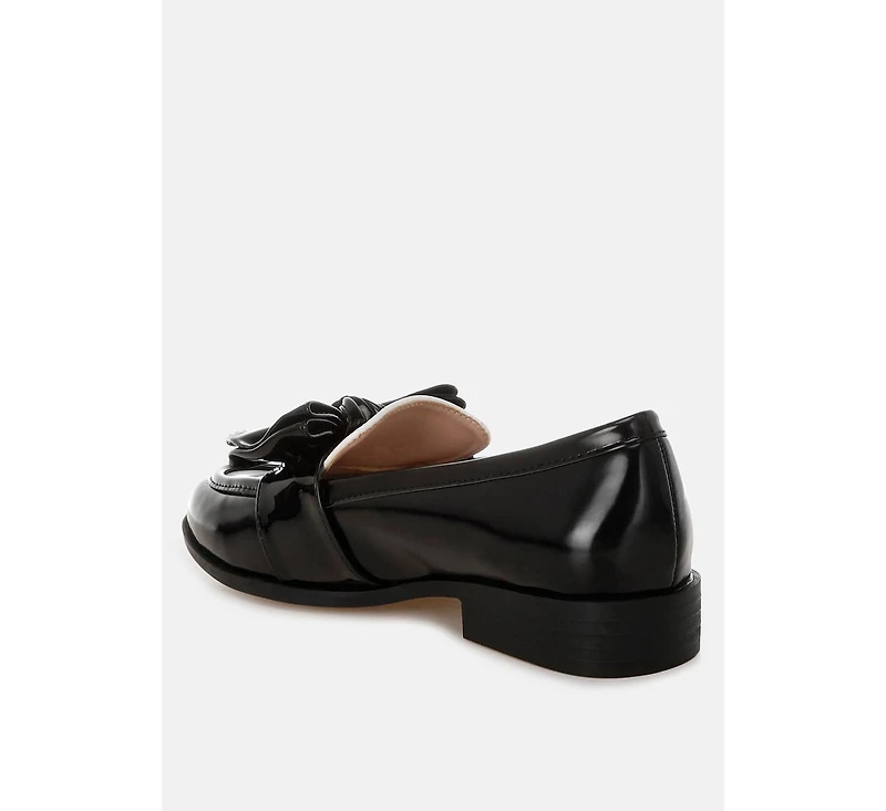 London Rag Women's Araminta Classic Chunky Bow Loafers