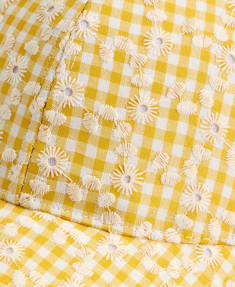 On 34th Floral Embroidered Gingham Baseball Cap, Macy's Exclusive