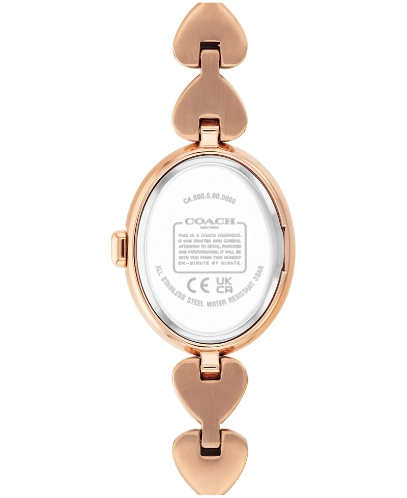 Coach Women's Sammy Rose Gold Tone Stainless Steel With Crystals Bracelet Watch, 22.5mm