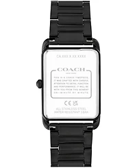 Coach Unisex Elliot Ionic Plated Black Stainless Steel Bracelet Watch, 32x26mm