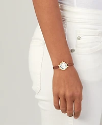 Coach Women's Iris Saddle Leather Strap Watch, 22.5mm