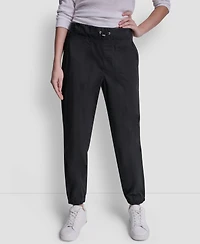 Dkny Sport Women's High Rise Bungee Waist Seamed Joggers
