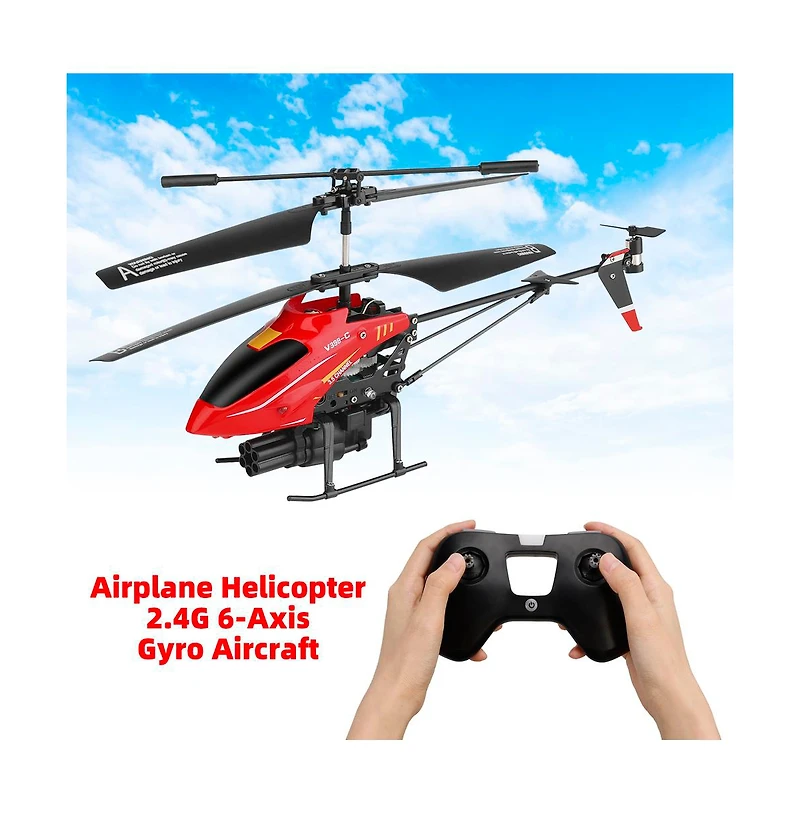 Bruce & Shark 2.4G Rc Helicopter with Lights, 6-Axis Gyro, Auto Hover & Crash Proof Design