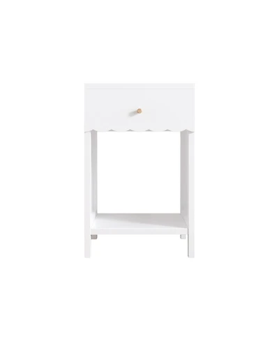 Cesicia Modern Nightstand with Drawer and Open Shelf, Bedside Table for Bedroom, Cute Minimalist Side Table for Kids Room or Girls' Room