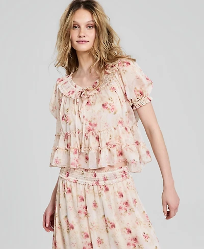 And Now This Women's Ruffled Tie-Neck Top, Macy's Exclusive