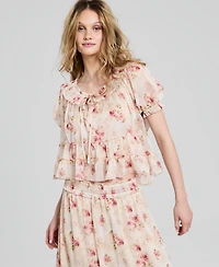 And Now This Women's Ruffled Tie-Neck Top, Macy's Exclusive