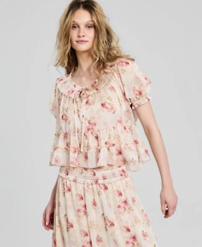 Now This Womens Ruffled Tie Neck Top Macys Exclusive