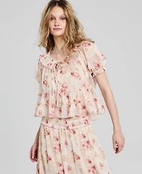 Now This Womens Ruffled Tie Neck Top Macys Exclusive