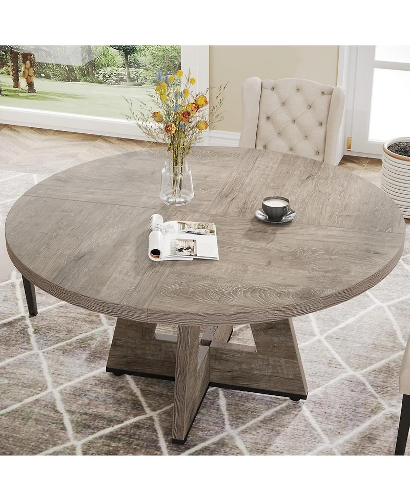 Tribesigns Round Dining Table for 4, 47 Inch Wide