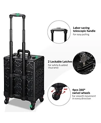 Byootique 2-Piece Makeup Train Case Cosmetic Organizer Kit