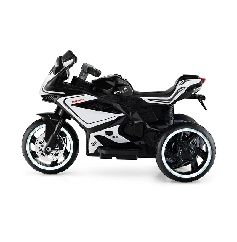 Hongge Kids Electric Ride On Motorcycle with Led Lights Music and Three Wheel Design