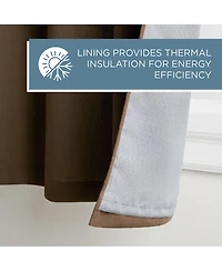 Town & Country Basics Selena Coffee Brown Solid Linen Texture Room Darkening, Grommet Top Curtain Panels