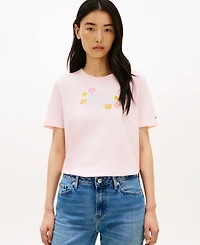 Tommy Hilfiger Women's Graphic Floral Crew Neck T-Shirt