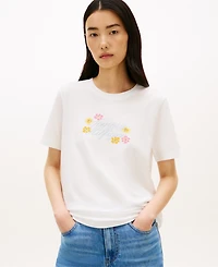 Tommy Hilfiger Women's Graphic Floral Crew Neck T-Shirt