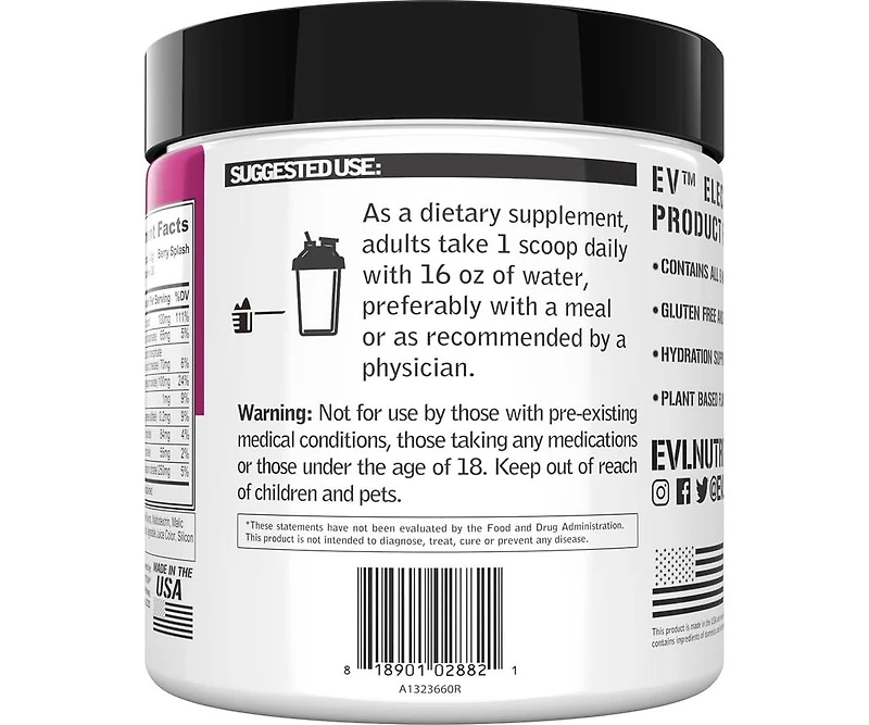 Evl Ultimate Electrolytes Powder Hydration - with Key Electrolytes and Antioxidants