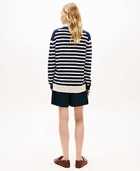 Tommy Hilfiger Women's Monogram Script Striped Sweater