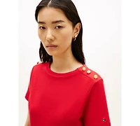 Tommy Hilfiger Women's Ribbed Boxy Crewneck T-Shirt