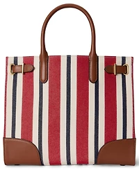 Lauren Ralph Lauren Striped Canvas Small Devyn Tote Bag