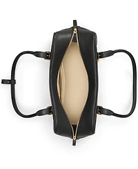 Lauren Ralph Leather Large Marcy Zip Satchel Bag