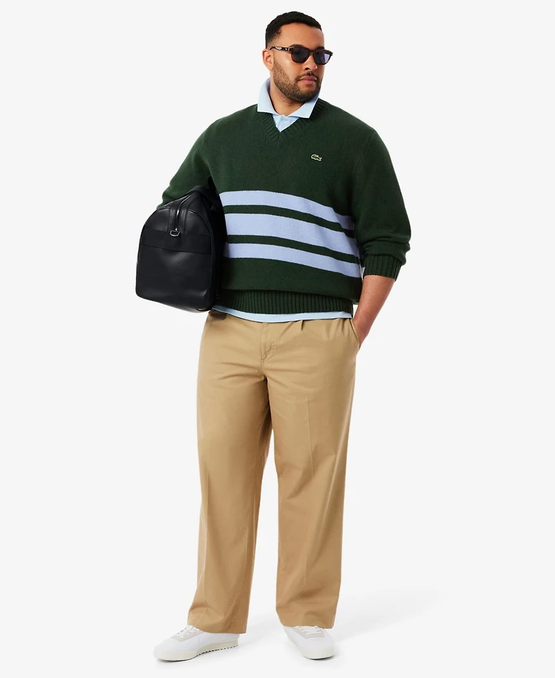 Lacoste Men's Striped V-Neck Sweater