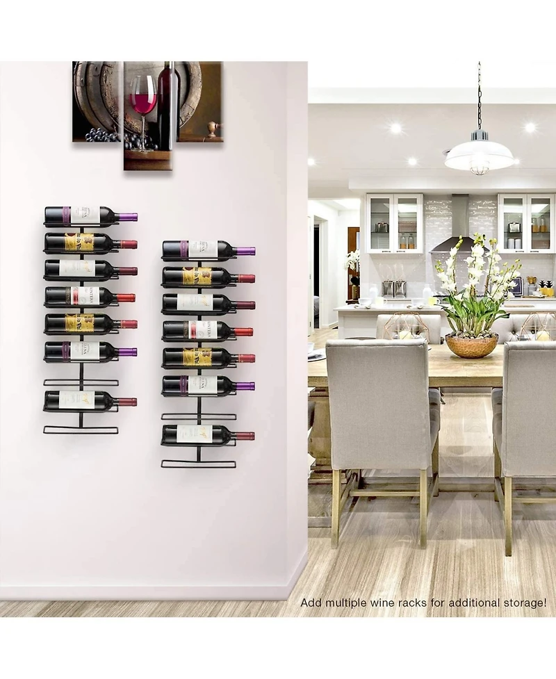Sorbus Metal Wall Mount Wine Rack - for Wine Bottles, Liquor, Champagne and more