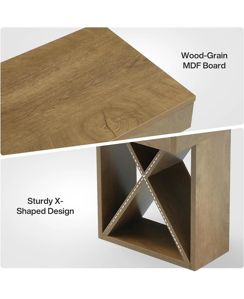 Tribesigns 55-Inch Extra Long Dining Bench, Farmhouse Wooden Entryway Bench, Indoor End of Bed Stool, Brown