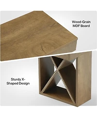 Tribesigns 55-Inch Extra Long Dining Bench, Farmhouse Wooden Entryway Bench, Indoor End of Bed Stool, Brown