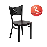 Emma+Oliver 2 Pack Coffee Back Metal Restaurant Chair