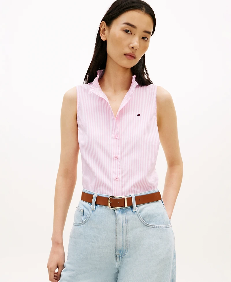 Tommy Hilfiger Women's Classic Frill Sleeveless Shirt