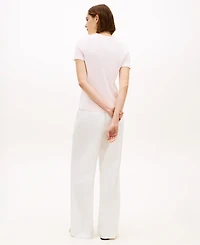 Tommy Hilfiger Women's Rib Crewneck Short-Sleeve Slim T-Shirt