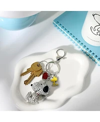 Peanuts Snoopy Crystal Keychain with Woodstock Charm