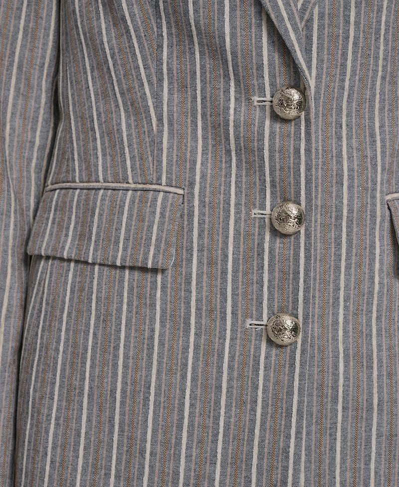 Karl Lagerfeld Paris Women's Collared Multi Stripe Jacket