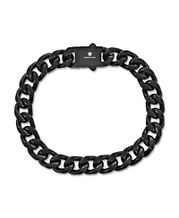 Stainless Steel, Cuban Link Bracelet - Black Plated