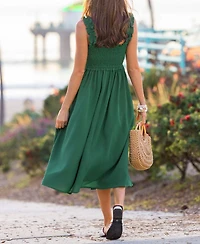 Cupshe Women's Night Views Green Midi Beach Dress