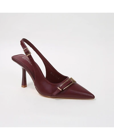 Berness Women's Coraline Slingback Heels with Ornamental Buckle